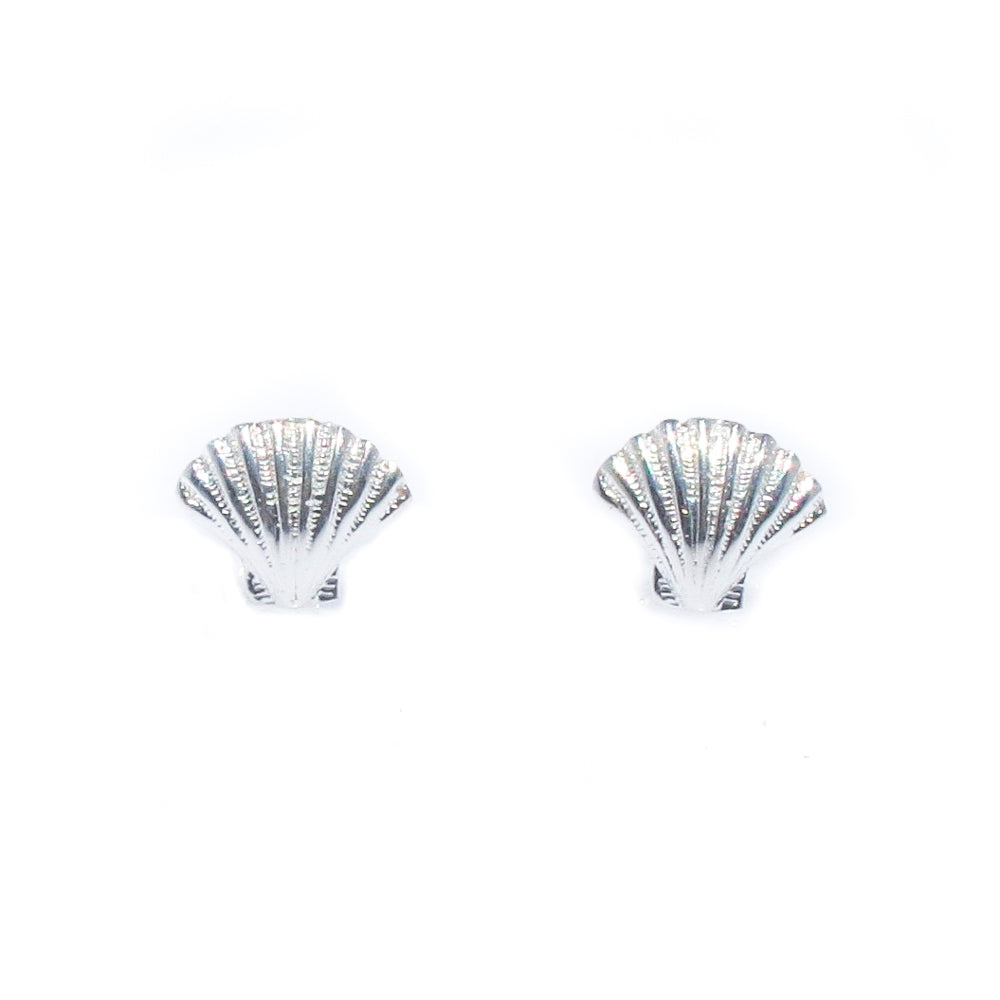 Sterling silver shell stud earrings minimalist coastal jewellery Australia