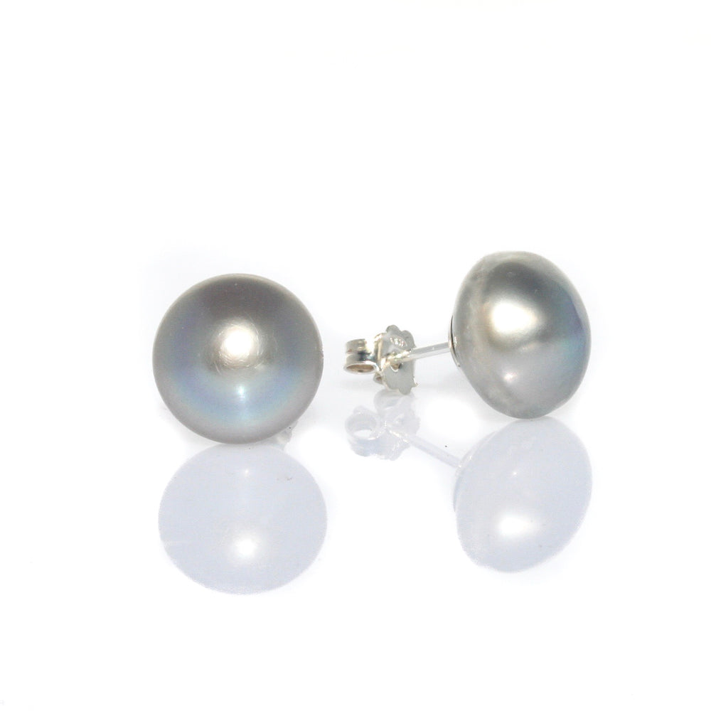 12mm silver pearl stud earrings in sterling silver 