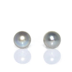 silver pearl 12mm studs set in sterling silver 
