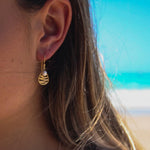STAIRCASE TO THE MOON TEAR DROP PEARL EARRINGS GOLD