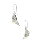 Angel wing pearl earrings sterling silver freshwater pearl drop