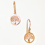 tree of life earrings rose gold
