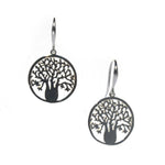 Large Boab Tree Circle of Life earrings in 925 sterling silver designed in Broome Western Australia