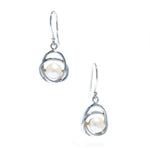 cable beach haze white pearl hook earrings sterling silver