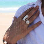 silver pearl ring