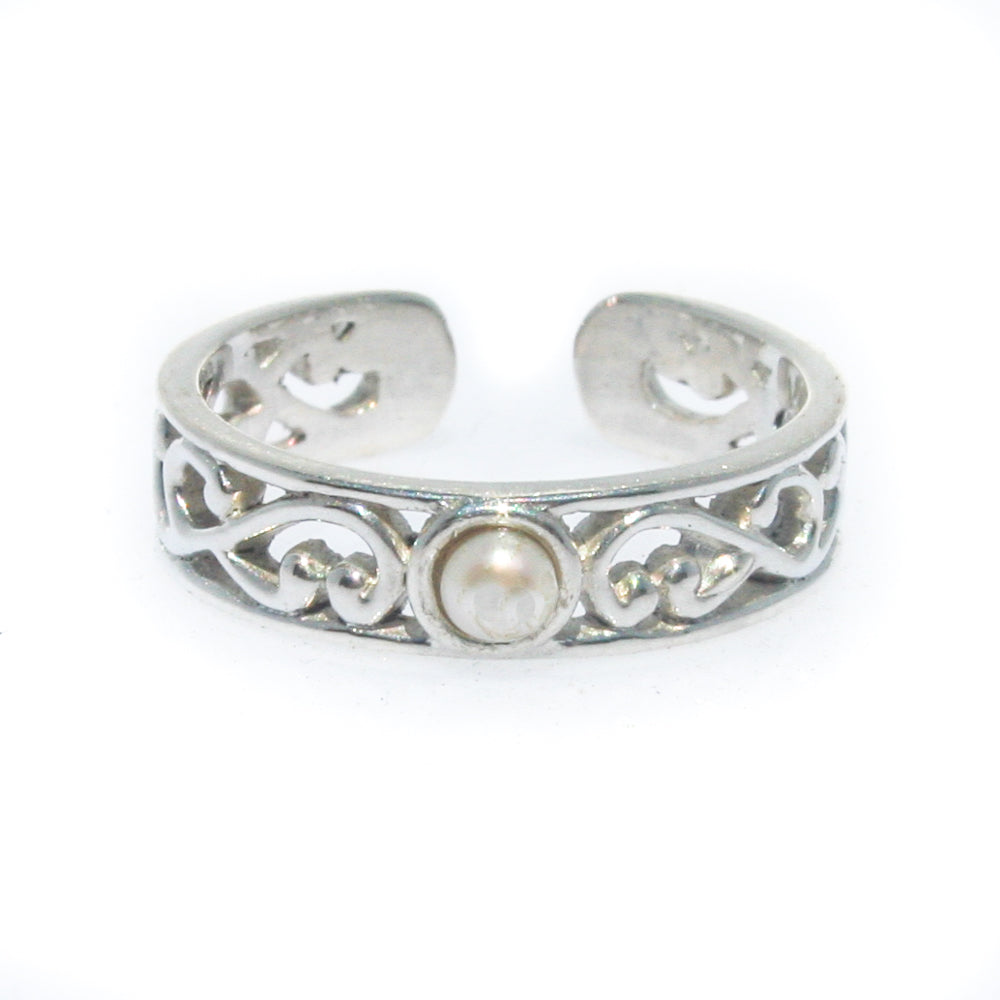 pearl toe ring
