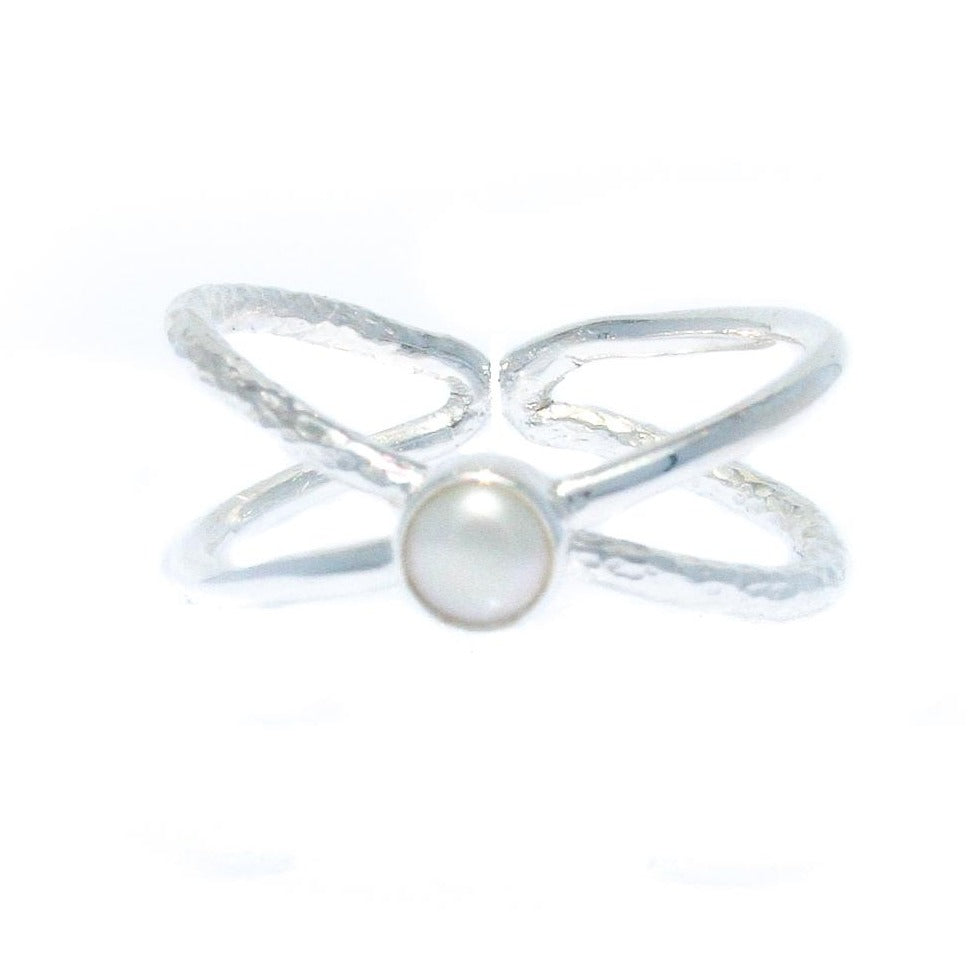 Infinity Pearl Ring Sterling Silver