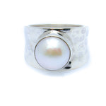 silver pearl ring