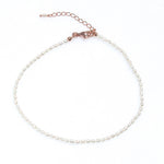 Mermaids Treasure pearl anklet in rose gold vermeil with genuine freshwater pearls