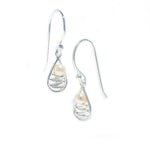 staircase dew drop pearl earrings small sterling silver