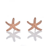 Rose gold starfish stud earrings crafted in rose gold vermeil over 925 sterling silver