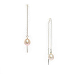 Tiffany Sunset Pearl Threads Silver earrings with freshwater pearls on sterling silver thread chains
