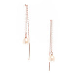rose gold thread earrings